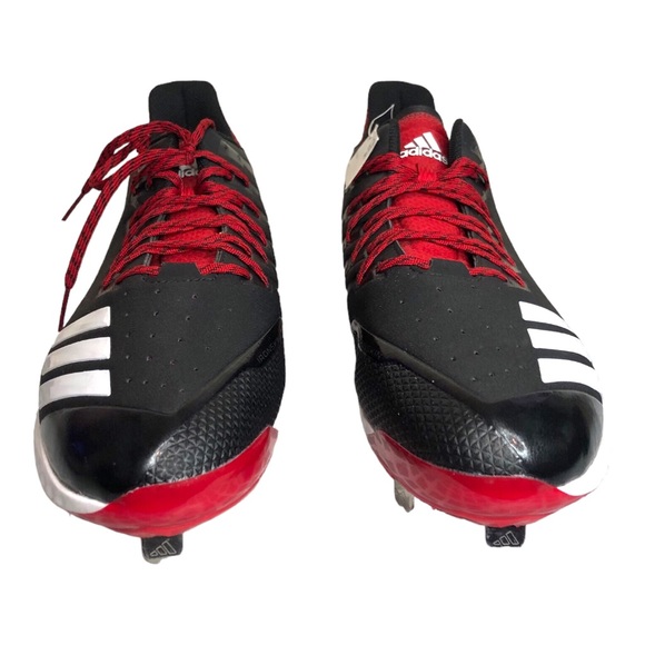 Adidas Mens Size 15 Icon Bounce Medal Baseball Cleats Shoes  Black Red NWT Sport - Picture 3 of 12